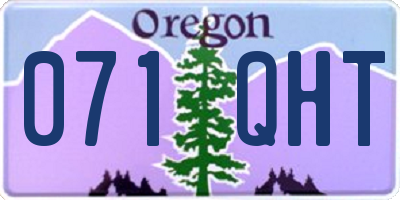 OR license plate 071QHT