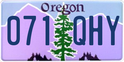 OR license plate 071QHY