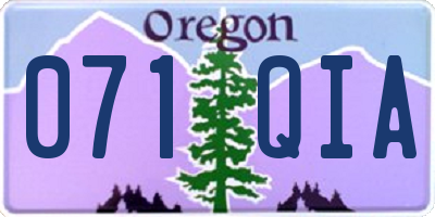OR license plate 071QIA