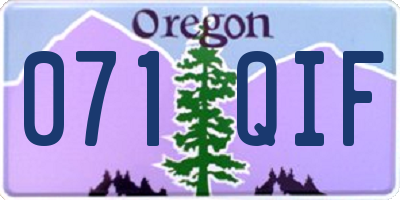 OR license plate 071QIF