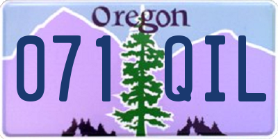 OR license plate 071QIL