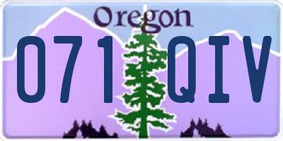 OR license plate 071QIV