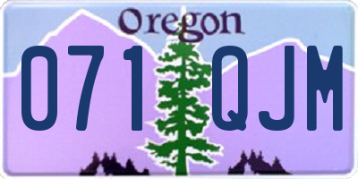OR license plate 071QJM