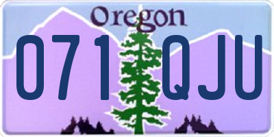 OR license plate 071QJU