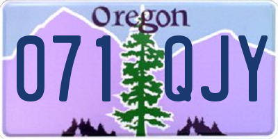 OR license plate 071QJY