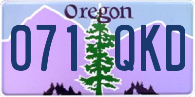 OR license plate 071QKD