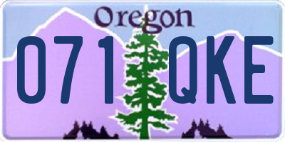 OR license plate 071QKE