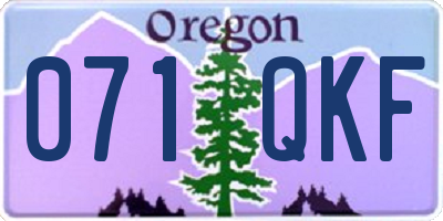 OR license plate 071QKF