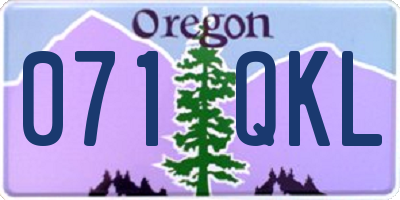 OR license plate 071QKL