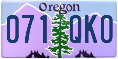 OR license plate 071QKO