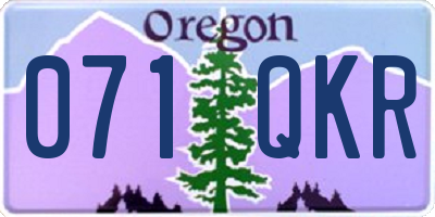 OR license plate 071QKR