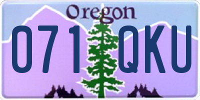 OR license plate 071QKU