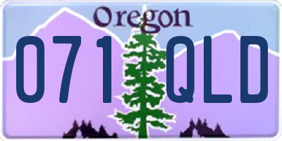 OR license plate 071QLD