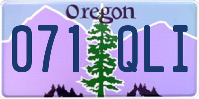 OR license plate 071QLI
