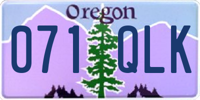OR license plate 071QLK
