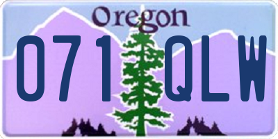 OR license plate 071QLW