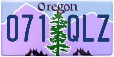 OR license plate 071QLZ