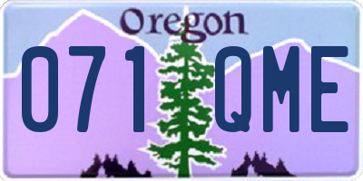 OR license plate 071QME