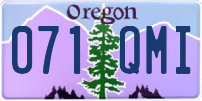 OR license plate 071QMI