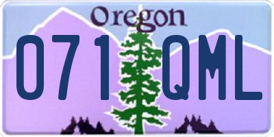 OR license plate 071QML