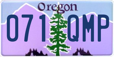 OR license plate 071QMP