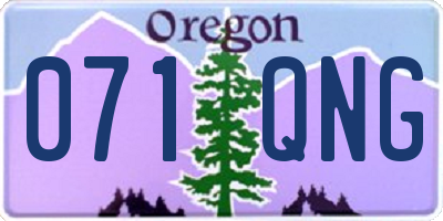 OR license plate 071QNG
