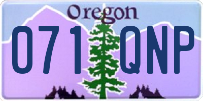 OR license plate 071QNP