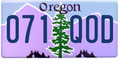 OR license plate 071QOD
