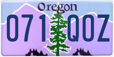 OR license plate 071QOZ