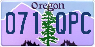 OR license plate 071QPC