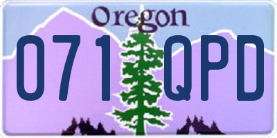 OR license plate 071QPD