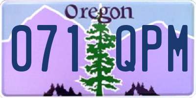 OR license plate 071QPM