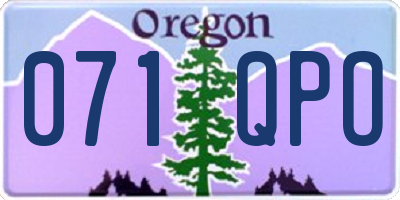OR license plate 071QPO