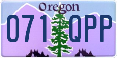 OR license plate 071QPP