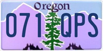 OR license plate 071QPS