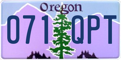 OR license plate 071QPT