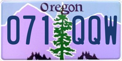 OR license plate 071QQW