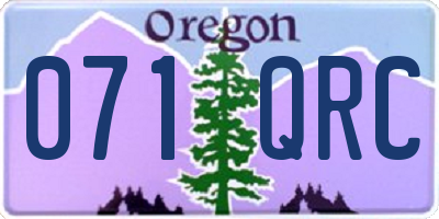 OR license plate 071QRC