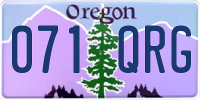 OR license plate 071QRG
