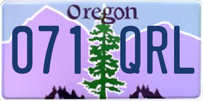 OR license plate 071QRL