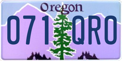 OR license plate 071QRO