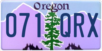 OR license plate 071QRX