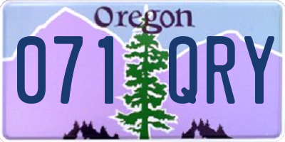 OR license plate 071QRY