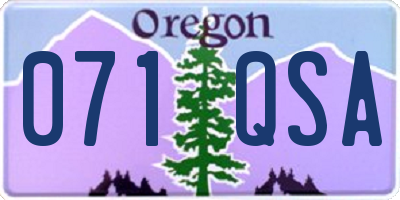 OR license plate 071QSA