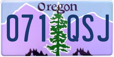OR license plate 071QSJ
