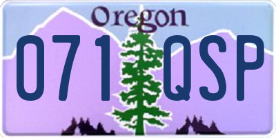 OR license plate 071QSP