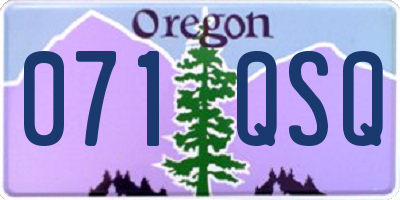 OR license plate 071QSQ
