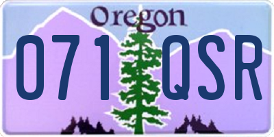 OR license plate 071QSR