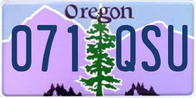OR license plate 071QSU