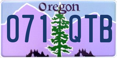 OR license plate 071QTB